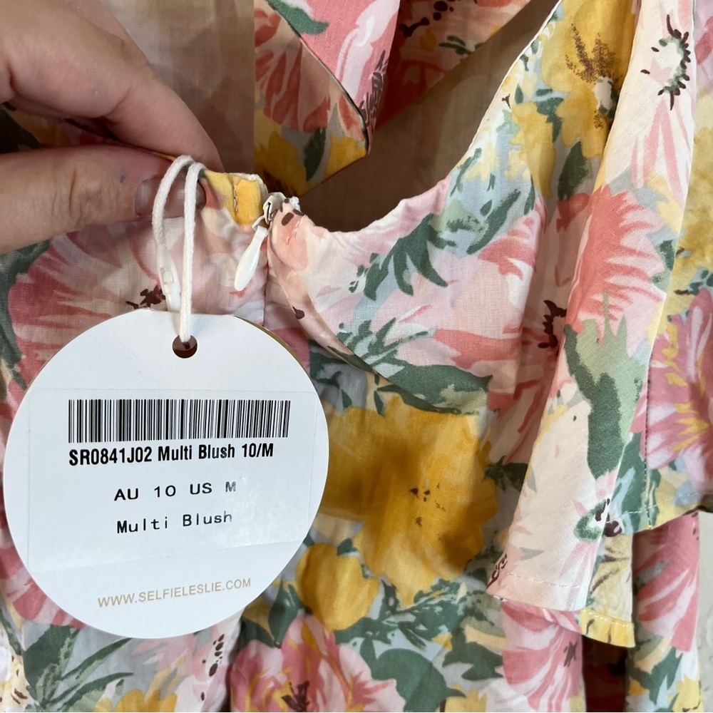 Selfie Leslie Provence Bloom Tiered Floral Mini Dress Multi Blush - Picture 13 of 13